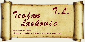 Teofan Lasković vizit kartica